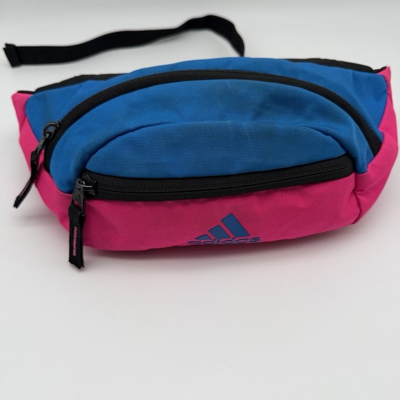 Adidas Pink Blue Waist Pack Sling Bag Fanny Pack Crossbody Adjustable Y2K - Picture 2 of 6